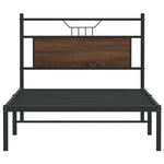Bed Frame without Mattress Brown Oak 100x190 cm Engineered Wood 4106835