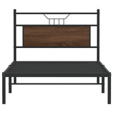 Bed Frame without Mattress Brown Oak 100x190 cm Engineered Wood 4106835