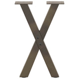 Coffee Table Legs X-Shaped 2 pcs Natural Steel 38x cm Steel 4012895