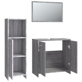 ZNTS 3 Piece Bathroom Furniture Set Grey Sonoma Engineered Wood 3154407