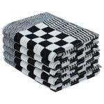 50 Piece Towel Set Black and White Cotton 136293