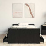 Bed Frame with Headboard Black oak 90 x 190 cm Engineered wood 3329328