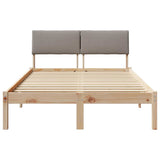 Bed frame Brown and taupe 120 x 200 cm Solid pine wood 878542