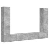 TV Cabinet Set 8 pcs Concrete Grey Engineered Wood 3409135