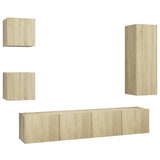 5 Piece TV Cabinet Sets Sonoma Oak Engineered Wood 3079011