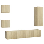 ZNTS 5 Piece TV Cabinet Sets Sonoma Oak Engineered Wood 3079011