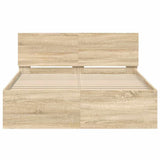 Bed Frame with Headboard Sonoma 137 x 190 cm Engineered Wood 3402860