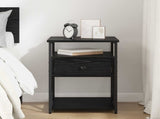 Bedside Cabinet Black Oak 40 x 42 x 55 cm Engineered Wood 881885