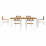 Garden Dining Set 7 pcs Brown Solid teak wood 3334803
