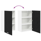 Hanging Cabinet with Door Black Oak and White 50 x 31 x 80 cm 884267