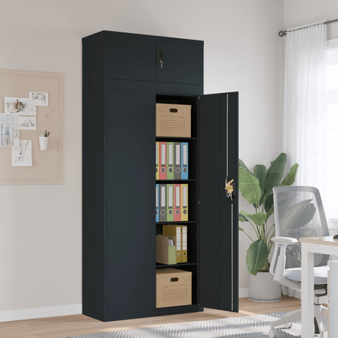 ZNTS File Cabinet Anthracite 90x40x220 cm Steel 3188332