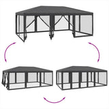 Party Tent with 10 Mesh Sidewalls Anthracite 6x4 m HDPE 4010069