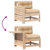 Garden Armrest Sofa with Cushion Solid Wood Pine 844913