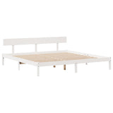 Bed Frame without Mattress White 180x200 cm Super King Solid Wood Pine 3306626