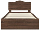 Bed Frame with Headboard Brown Oak 90 x 190 cm Solid Pine Wood 3413368