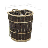 286973 Firewood Backpack with Carrying Belts 44,5x37x50 cm Natural Willow