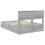 Bed Frame with Drawer Grey Sonoma 160 x 200 cm Engineer Wood 3409837
