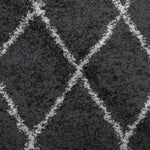 ZNTS Shaggy Rug PAMPLONA High Pile Modern Black and Cream 160x160 cm 375412