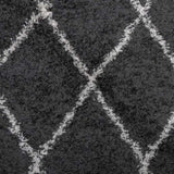 ZNTS Shaggy Rug PAMPLONA High Pile Modern Black and Cream 160x160 cm 375412
