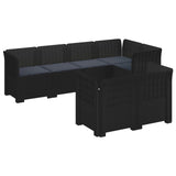 7-Seater Garden Sofa with Cushions Rattan Look PP Anthracite 3444145