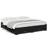 Bed Frame with Drawers without Mattress Black 200x200 cm 3280357