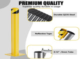 Parking Bollard Post, 48inch Bollards Steel, 4.5 Inch Diameter Bollard Covers, Yellow Powder Coated 91065186