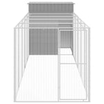Chicken Cage with Run Light Grey 165x659x181 cm Galvanised Steel 3189115