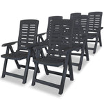 Reclining Garden Chairs 6 pcs Plastic Anthracite 275072