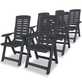 Reclining Garden Chairs 6 pcs Plastic Anthracite 275072