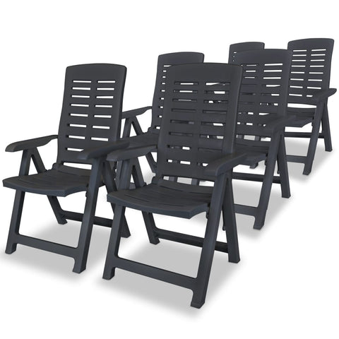 Reclining Garden Chairs 6 pcs Plastic Anthracite 275072