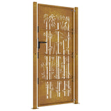 Garden Gate 100x200 cm Corten Steel Bamboo Design 153189