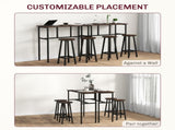 6-Piece Bar Table Set, 2 Breakfast Tables with 4 Stools, Counter Height Dining Tables & Chairs for T3398P344418