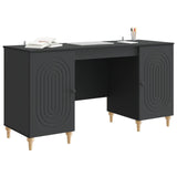 Desk with Shelf Black 142.5 x 50 x 75 cm Engineered Wood 3414577
