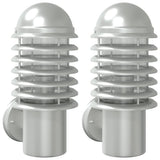 Outdoor Wall Lights 2pcs Silver Stainless Steel 4006249