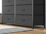 Bedroom Chest of Drawers, 10 Drawer Dresser with Foldable Fabric Drawers and Steel Frame, Black T3398P344326