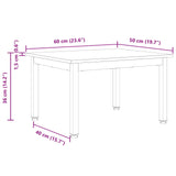 Coffee Table White 60 x 50 x 36 cm Solid Pine Wood 892762