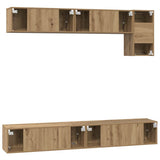 TV Cabinet Set Wall-mounted 5 pcs Artisan Oak Engineered Wood 3393197