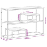 Console Table Silver Stainless Steel and Solid Sleeper Wood 350005