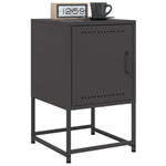 ZNTS Bedside Cabinets 2 pcs Black 36x39x60.5 cm Steel 846447