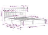 Bookcase Bed Frame with Headboard with Drawer Solid Pine Wood 3423797