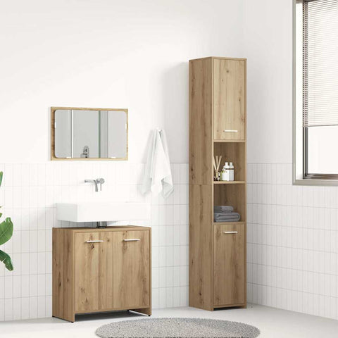ZNTS 3 Piece Bathroom Furniture Set Artisan Oak Engineered Wood 3328562