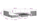 9 pcs Rattan Lounge Set with Cushions GENDT Natural Rattan 3429865