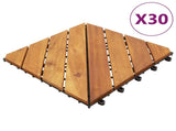 Decking Tile 30 pcs Brown 30 x 30 cm Acacia Hardwood 3444893