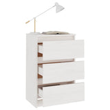 Bedside Cabinet White 40x29.5x64 cm Solid Pine Wood 808085
