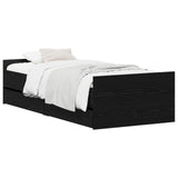 Bed Frame Black Oak 100 x 200 cm Engineered Wood 3446582
