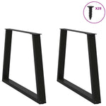 ZNTS Dining Table Legs V-Shape 2 pcs Black 100x cm Steel 4012580