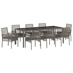 Garden Dining Set 9 pcs Grey Poly rattan 3334877