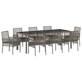 Garden Dining Set 9 pcs Grey Poly rattan 3334877