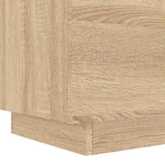 ZNTS Bedside Cabinet with LED Lights Sonoma Oak Engineered Wood 836739