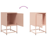 ZNTS Bedside Cabinets 2 pcs Pink 36x39x60.5 cm Steel 846449